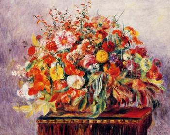 Pierre Auguste Renoir : Basket of Flowers